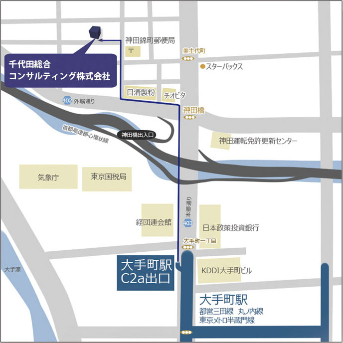 千代田総合コンサルティング株式会社までの地図